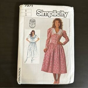 Vintage Gunne Sax Sewing Pattern Simplicity Dress Easy To Sew Floral 1986 80s